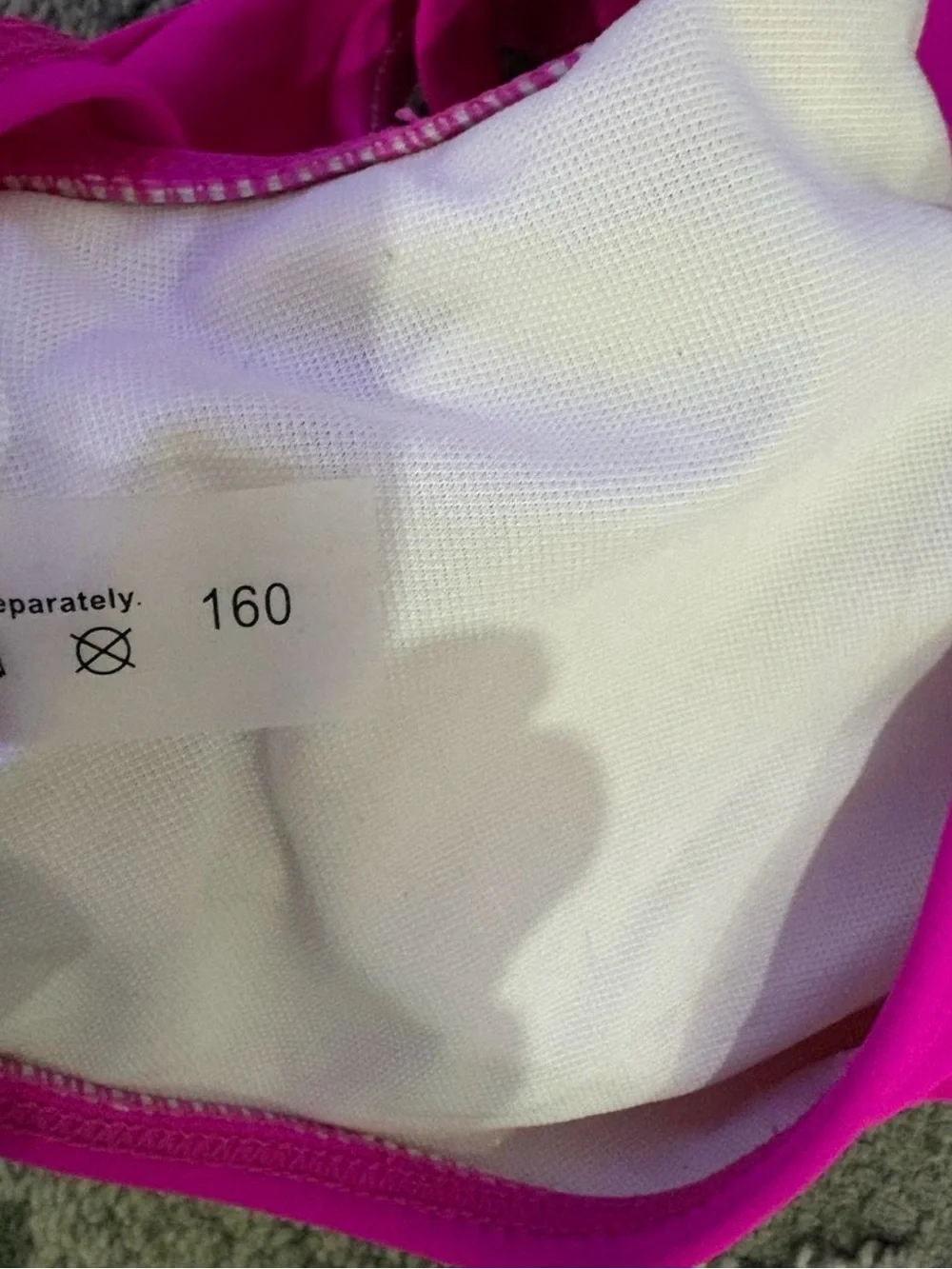 🩷$3 BUNDLED- SHEIN Neon Pink Girls Swim Bikini Top